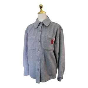 JCPenney x Haribo Gray Fleece Button Shirt M Gummy Bear Collab Jacket NWT Unisex